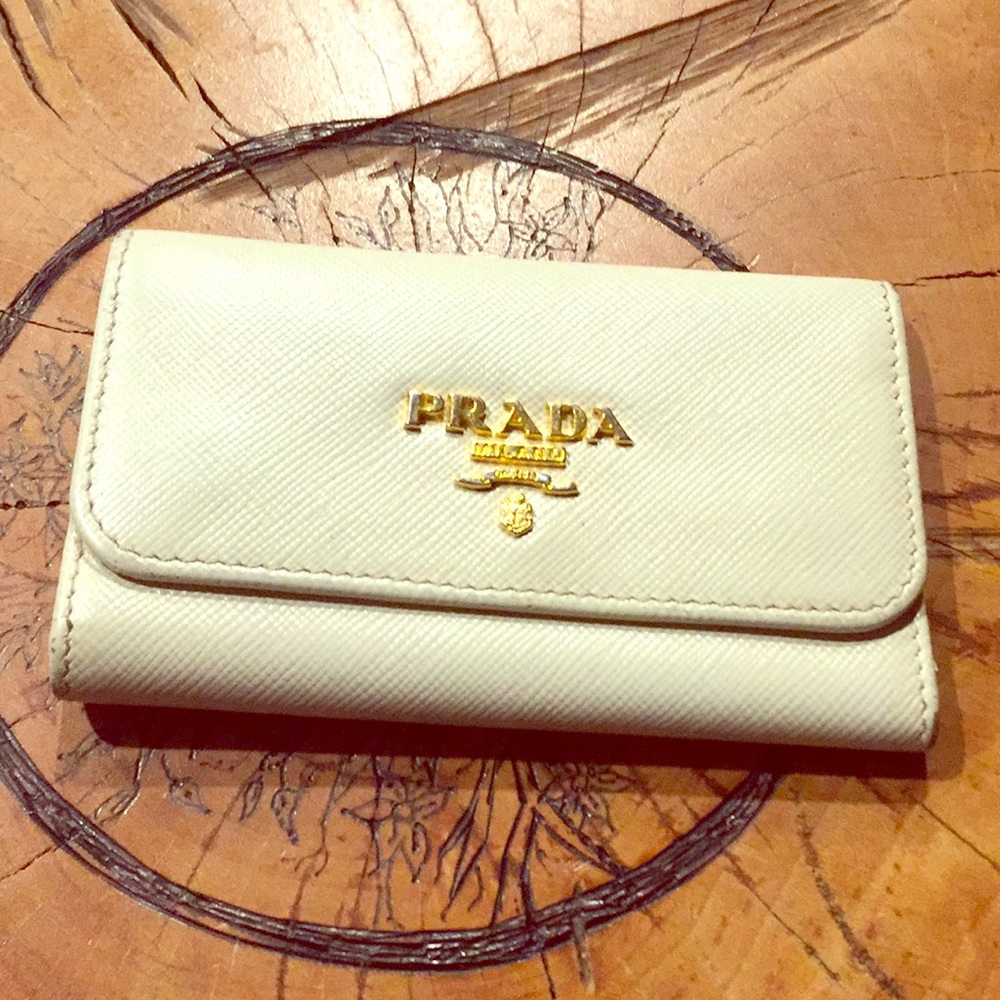 Authentic Prada card and key holder/trifold